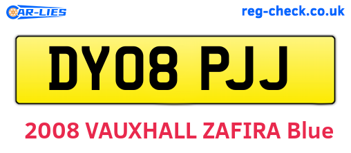 DY08PJJ are the vehicle registration plates.