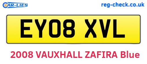 EY08XVL are the vehicle registration plates.