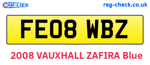 FE08WBZ are the vehicle registration plates.
