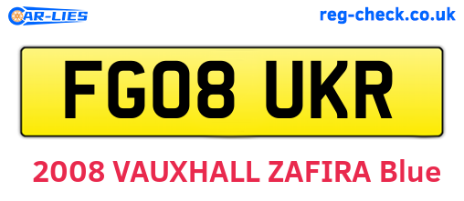 FG08UKR are the vehicle registration plates.