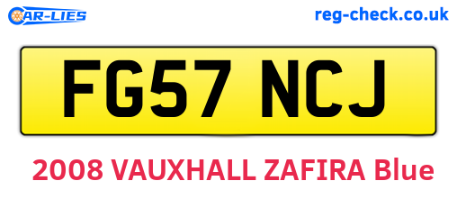 FG57NCJ are the vehicle registration plates.