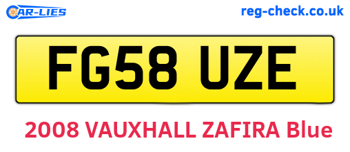 FG58UZE are the vehicle registration plates.
