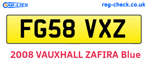 FG58VXZ are the vehicle registration plates.