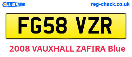 FG58VZR are the vehicle registration plates.