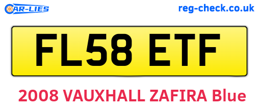 FL58ETF are the vehicle registration plates.