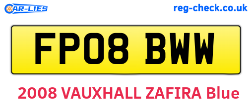 FP08BWW are the vehicle registration plates.