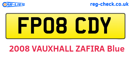 FP08CDY are the vehicle registration plates.