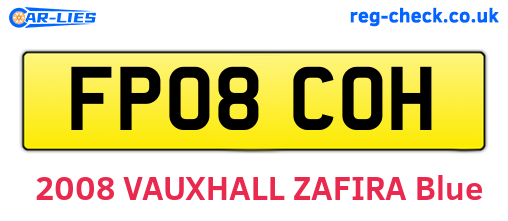 FP08COH are the vehicle registration plates.
