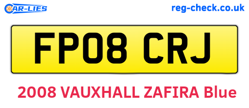 FP08CRJ are the vehicle registration plates.