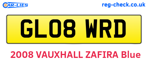 GL08WRD are the vehicle registration plates.