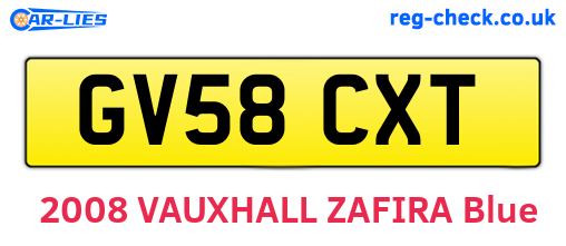 GV58CXT are the vehicle registration plates.