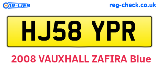 HJ58YPR are the vehicle registration plates.