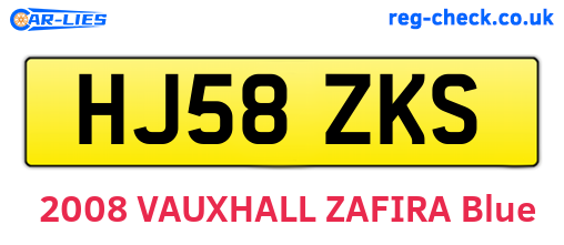 HJ58ZKS are the vehicle registration plates.