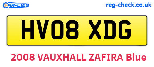HV08XDG are the vehicle registration plates.