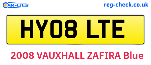 HY08LTE are the vehicle registration plates.