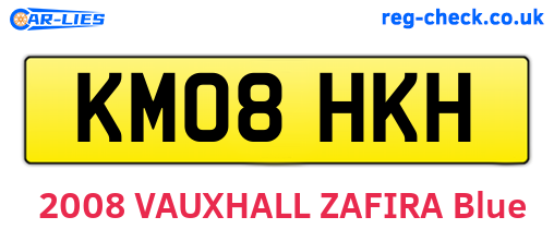 KM08HKH are the vehicle registration plates.