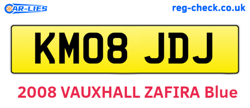 KM08JDJ are the vehicle registration plates.