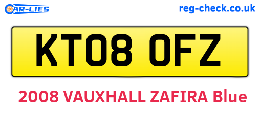 KT08OFZ are the vehicle registration plates.
