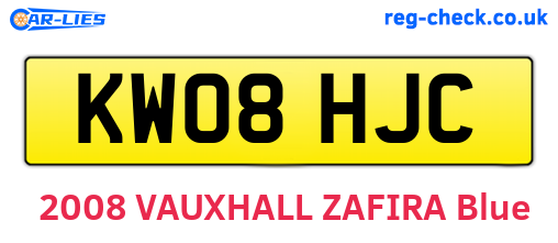 KW08HJC are the vehicle registration plates.