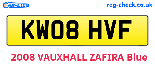 KW08HVF are the vehicle registration plates.