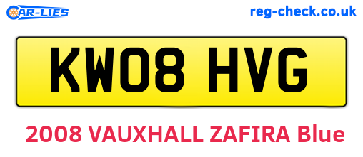 KW08HVG are the vehicle registration plates.
