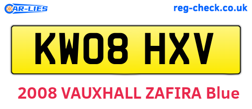 KW08HXV are the vehicle registration plates.