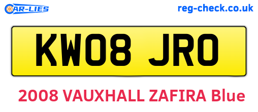 KW08JRO are the vehicle registration plates.