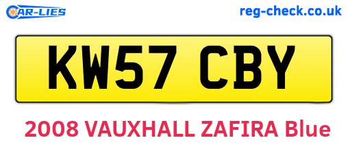 KW57CBY are the vehicle registration plates.