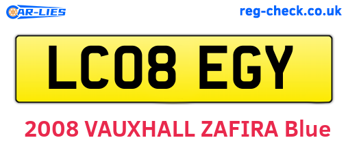 LC08EGY are the vehicle registration plates.