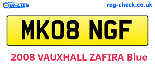 MK08NGF are the vehicle registration plates.