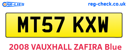 MT57KXW are the vehicle registration plates.