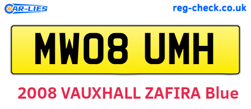 MW08UMH are the vehicle registration plates.