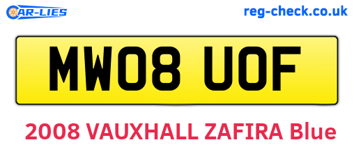 MW08UOF are the vehicle registration plates.