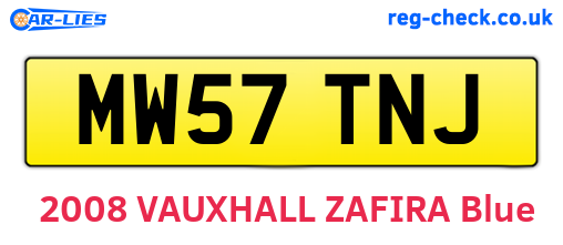MW57TNJ are the vehicle registration plates.