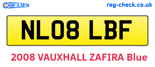 NL08LBF are the vehicle registration plates.