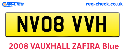 NV08VVH are the vehicle registration plates.