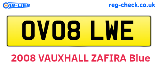 OV08LWE are the vehicle registration plates.