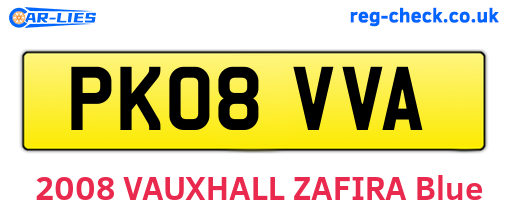 PK08VVA are the vehicle registration plates.