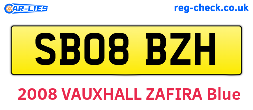 SB08BZH are the vehicle registration plates.