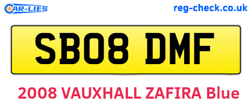 SB08DMF are the vehicle registration plates.
