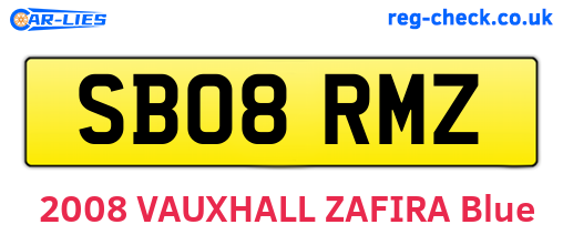SB08RMZ are the vehicle registration plates.