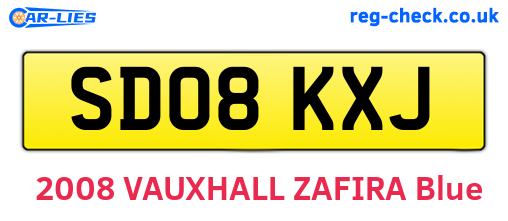 SD08KXJ are the vehicle registration plates.