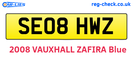 SE08HWZ are the vehicle registration plates.