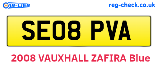 SE08PVA are the vehicle registration plates.