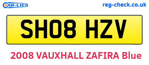 SH08HZV are the vehicle registration plates.