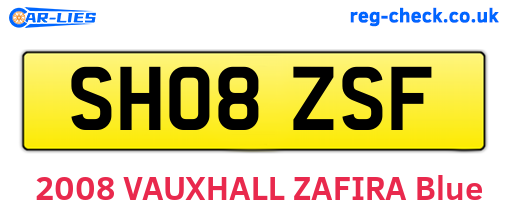 SH08ZSF are the vehicle registration plates.