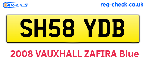 SH58YDB are the vehicle registration plates.