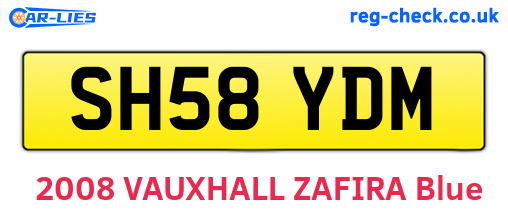 SH58YDM are the vehicle registration plates.