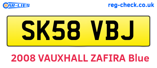 SK58VBJ are the vehicle registration plates.