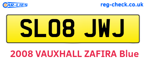 SL08JWJ are the vehicle registration plates.